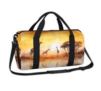 Borsone sportivo con giraffa con acquarello e foresta africana, borsa da viaggio per la notte, borsa da viaggio, palestra, borsone per bambini, ragazze, ragazzi, donne, uomini