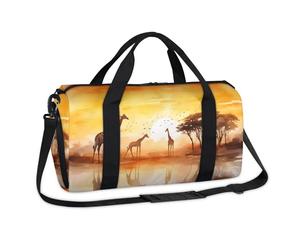 Borsone sportivo con giraffa con acquarello e foresta africana, borsa da viaggio per la notte, borsa da viaggio, palestra, borsone per bambini, ragazze, ragazzi, donne, uomini