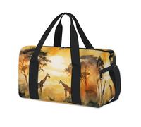 Borsone sportivo con giraffa della foresta africana, borsa da viaggio per il fine settimana, borsa da viaggio, palestra, borsone per bambini, ragazze, ragazzi, donne, uomini
