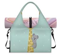Borsone sportivo con giraffa e koala, per donne e uomini, con giraffa, borsa da notte con scomparto per scarpe, borsa a tracolla per yoga, palestra, viaggi, Colore, L, Organizer per borse
