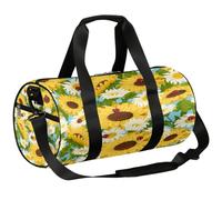 Borsone sportivo con girasole e margherite floreali, borsone da palestra, da allenamento, leggero, da viaggio, per uomini e donne (Laddybug Flower), Girasole Daisy Floreale, 17.6(L) x 9(W) x 9(H) inch