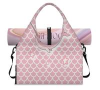 Borsone sportivo con grazioso unicorno balena e squame di pesce con scomparto per scarpe, week-end, per la notte, borsa da cabina per palestra, yoga, viaggi, Colore, L, Borsone da viaggio