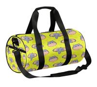 Borsone sportivo con ippopotamo con elefante, borsone da palestra, da allenamento, leggero, da viaggio, per uomo e donna (animale divertente), Simpatico ippopotamo elefante, 17.6(L) x 9(W) x 9(H) inch