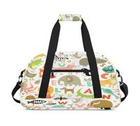 Borsone sportivo con lettere dell'alfabeto, per donne e uomini, animali, 24 l, per fine settimana, da viaggio, palestra, per bambini, ragazze e ragazzi, Colore, (24L) UK, Organizer per borse