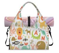 Borsone sportivo con lettere dell'alfabeto, per donne e uomini, per il fine settimana, per la notte, con scomparto per scarpe, borsa a tracolla per yoga, palestra, viaggi, Colore, L, Organizer per