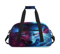 Borsone sportivo con lupo galassia, per donne e uomini, 24 l, borsa da viaggio o da palestra, per bambini, ragazze e ragazzi, Colore, (24L) UK, Organizer per borse