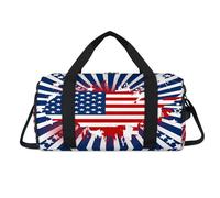 Borsone sportivo con mappa americana con scomparto per scarpe, tema americano, per la notte, per il weekend, da viaggio, palestra, organizer per bagagli per donne, uomini, bambini, ragazze e ragazzi