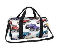 Borsone sportivo con mostro colorato per auto, camion, borsa da viaggio per il fine settimana, borsa da viaggio, palestra, borsone per bambini, ragazze, ragazzi, donne, uomini