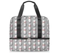 Borsone sportivo con motivo bowling, per donne, uomini, ragazzi, ragazze, 21 l, per il fine settimana, per la notte, per viaggi, palestra, yoga, Colore, Grande, Organizer per borse