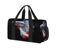 Borsone sportivo con motivo di pesci combattenti per bambini, ragazze, ragazzi, donne, uomini, durante la notte, weekender, borsa da viaggio, borsa da viaggio, borsa da palestra casual