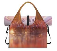 Borsone sportivo con motivo fenicotteri con scomparto per scarpe, week-end e pernottamento, borsa da cabina per palestra, yoga, viaggi, Colore, L, Borsone da viaggio