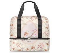 Borsone sportivo con motivo floreale con uova di Pasqua per donne, uomini e ragazzi, 21 l, per il fine settimana, per la notte, per viaggi, palestra, yoga, Colore, 21L, Organizer per borse