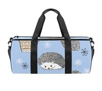 Borsone sportivo con motivo floreale e riccio carino e floreale, borsa da palestra per allenamento fitness, borsa da viaggio, borsa per attrezzatura da donna e uomo, Multicolore, 17.7x9x9 inches
