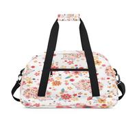 Borsone sportivo con motivo floreale e riccio, per donne e uomini, 24 l, per il fine settimana e la notte, borsa da viaggio, borsa da palestra, per bambini e ragazze, Colore, (24L) UK, Organizer per
