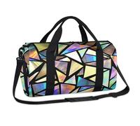 Borsone sportivo con motivo geometrico arcobaleno, triangolare, per il fine settimana, casual, da viaggio, palestra, borsone per bambini, ragazze, ragazzi, donne, uomini