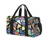Borsone sportivo con motivo geometrico arcobaleno, triangolare, per il fine settimana, per la notte, casual, da viaggio, palestra, borsone per bambini, ragazze, ragazzi, donne, uomini