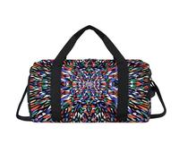 Borsone sportivo con motivo geometrico, colorato, con scomparto per scarpe, per la notte, per il fine settimana, da viaggio, palestra, organizer per bagagli per donne, uomini, bambini, ragazze e