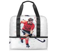 Borsone sportivo con motivo geometrico di hockey, per donne, uomini, ragazzi, ragazze, 21 l, per il fine settimana, per la notte, per viaggi, palestra, yoga, Colore, Grande, Organizer per borse