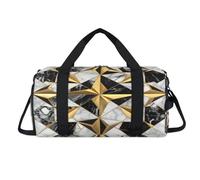 Borsone sportivo con motivo geometrico in marmo con scomparto per scarpe, per la notte, per il fine settimana, da viaggio, palestra, organizer per bagagli per donne, uomini, bambini, ragazze e ragazzi