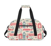 Borsone sportivo con motivo Londo, da donna, da 24 l, per il fine settimana, da viaggio, palestra, per bambini, ragazze e ragazzi, Colore, (24L) UK, Organizer per borse