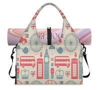 Borsone sportivo con motivo Londo per donne e uomini, borsa da notte con scomparto per scarpe, borsa a tracolla per yoga, palestra, viaggi, Colore, L, Organizer per borse