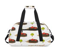 Borsone sportivo con motivo riccio, mele, per donne e uomini, con riccio, 24 l, per fine settimana, pernottamento, borsa da viaggio, borsa da palestra, per bambini e ragazze, Colore, (24L) UK,