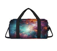 Borsone sportivo con nebulosa colorata, con scomparto per scarpe, per la notte, per il weekend, da viaggio, palestra, organizer per bagagli per donne, uomini, bambini, ragazze e ragazzi