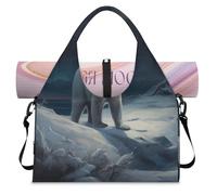 Borsone sportivo con orso polare con scomparto per scarpe, per il fine settimana, per la notte, per palestra, yoga, viaggi, Colore, L, Borsone da viaggio