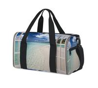 Borsone sportivo con palme tropicali su un'isola da spiaggia per bambini ragazze ragazzi donne uomini pernottamento weekend borsa da viaggio tote carry palestra borsone casual