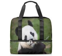 Borsone sportivo con panda gigante carino per donne uomini ragazzi Kirls Animal Panda Weekend Borse da notte separate da 21 L per viaggi, palestra, yoga, Colore, 21L, Organizer per borse