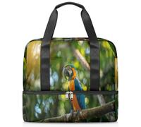 Borsone sportivo con pappagallo e uccellino, per donne, uomini, ragazzi, ragazze, 21 l, per il fine settimana, per la notte, per viaggi, palestra, yoga, Colore, Grande, Organizer per borse