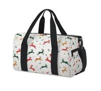 Borsone sportivo con renna e fiocco di neve, per bambini, ragazze, ragazzi, donne, uomini, durante la notte, weekender, borsa da viaggio, borsa da viaggio, borsa da palestra casual