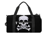 Borsone sportivo con scheletro Jolly Roger con teschio e ossa incrociate