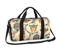 Borsone sportivo con scimmia, stile hipster, per il fine settimana, per la notte, casual, da viaggio, palestra, per bambini, ragazze, ragazzi, donne, uomini