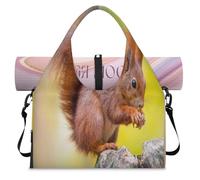 Borsone sportivo con scoiattolo carino per donne e uomini, scoiattolo, borsa da notte con scomparto per scarpe, borsa a tracolla per yoga, palestra, viaggi, Colore, L, Organizer per borse