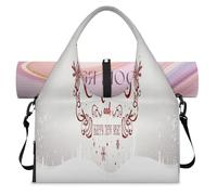 Borsone sportivo con scomparto per scarpe Happy Christmas Happy New Year Weekend Borse da viaggio Tote Cabin Bagagli per Palestra Yoga Viaggi, Colore, L, Borsone da viaggio