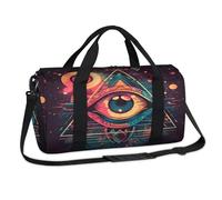 Borsone sportivo con segno geometrico con occhi magici, borsa da viaggio per il fine settimana, borsa da viaggio, palestra, borsone per bambini, ragazze, ragazzi, donne, uomini
