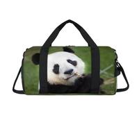 Borsone sportivo con simpatico panda gigante con scomparto per scarpe con animali panda durante la notte, borsa da viaggio per palestra, organizer per bagagli per donne, uomini, bambini, ragazze e