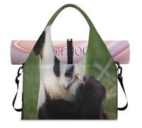 Borsone sportivo con simpatico panda gigante con scomparto per scarpe con panda animale per il fine settimana borsa da viaggio per palestra yoga, Colore, L, Borsone da viaggio