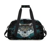 Borsone sportivo con stampa artistica di lupo per donne e uomini, 24 l, borsa da viaggio per la notte, borsa da viaggio, borsa da palestra per bambini, ragazze e ragazzi, Colore, (24L) UK, Organizer