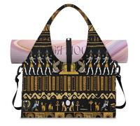 Borsone sportivo con stampa dell'antico Egitto per donne e uomini, borsa da notte per il fine settimana con scomparto per scarpe borsa a tracolla per yoga palestra viaggi, Colore, L, Organizer per