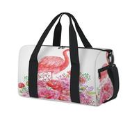Borsone sportivo con stampa di fenicottero e fiori, per bambini, ragazze, ragazzi, donne, uomini, fenicottero floreale, per una notte, weekender, borsa da viaggio, borsa da viaggio per palestra