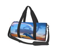 Borsone sportivo con stampa floreale e teschio, 25 l, borsone rotondo da viaggio per uomini e donne, per palestra, escursionismo, yoga, nuoto, 45 x 23 x 23 cm, Saltare le balene, Taglia unica, Borsone