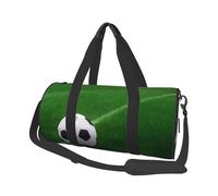 Borsone sportivo con stampa gialla mandorla, 25 l, borsone rotondo da viaggio, per uomini e donne, per palestra, escursionismo, yoga, nuoto, 45 x 23 x 23 cm, Calcio sull'erba, Taglia unica, Borsone da