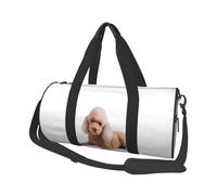 Borsone sportivo con stampa gialla mandorla, 25 l, borsone rotondo da viaggio, per uomini e donne, per palestra, escursionismo, yoga, nuoto, 45 x 23 x 23 cm, Cucciolo di cane pigro, Taglia unica