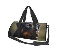 Borsone sportivo con stampa palla sportiva con tasca bagnata e scomparto per scarpe, borsone da viaggio per uomo e donna, Carta da parati Rottweiler, Taglia unica, Borsone da viaggio