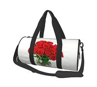 Borsone sportivo con stampa rosa rossa, borsa da palestra, borsa da viaggio per weekender, borsa da palestra per allenamento, viaggio notturno, da donna, uomo, taglia unica, colore: nero, Nero ,