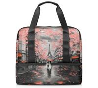 Borsone sportivo con stampa Torre Eiffel, per donne, uomini, ragazzi, ragazze, 21 l, per fine settimana, per la notte, per viaggi, palestra, yoga, Colore, Grande, Organizer per borse