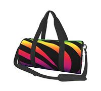 Borsone sportivo con stampa zebrata, borsa da palestra, borsa da viaggio per weekender, borsa da palestra, per allenamento, viaggio notturno, da donna, uomo, taglia unica, colore nero, Nero , Taglia