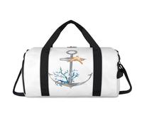 Borsone sportivo con stella marina e corallo, con scomparto per scarpe, ancora marina, borsa da viaggio, palestra, organizer per bagagli per donne, uomini, bambini, ragazze e ragazzi